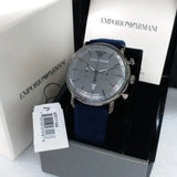 Emporio Armani Aviator Quartz Grey Dial Blue Fabric Strap Watch For Men - AR11144 Authentic Buy Shop Now
