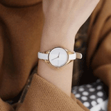 Calvin Klein Rebel White Grey Dial White Leather Strap Watch for Women - K8P236L6 Authentic Buy Shop Now