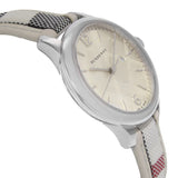 Burberry The Classic Guilloche Silver Dial Grey Leather Strap Watch for Women - BU10113 Authentic Buy Shop Now