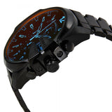 Diesel Mega Chief Chronograph Black Dial Black Steel Strap Watch For Men - DZ4318 Authentic Buy Shop Now