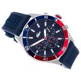 Lacoste Tiebreaker Chronograph Blue Dial Blue Silicon Strap Watch for Men - 2011154 Authentic Buy Shop Now