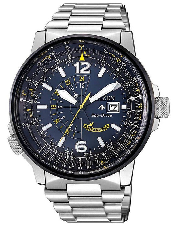 Citizen Promaster Nighthawk Eco Drive Navy Blue Dial Silver Steel Strap Watch For Men - BJ7006-56L Authentic Buy Shop Now