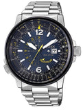 Citizen Promaster Nighthawk Eco Drive Navy Blue Dial Silver Steel Strap Watch For Men - BJ7006-56L Authentic Buy Shop Now