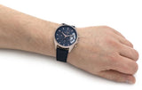 Tommy Hilfiger Baker Chronograph Quartz Blue Dial Blue Leather Strap Watch For Men - 1710451 Authentic Buy Shop Now