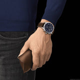 Tissot Chrono XL Vintage Blue Dial Brown Leather Strap Watch For Men - T116.617.16.042.00 Authentic Buy Shop Now