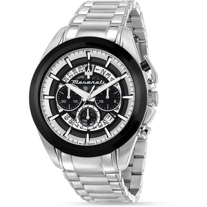 Maserati Traguardo Chronograph Black Dial Silver Steel Strap Watch For Men - R8873612059 Authentic Buy Shop Now