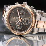 Maserati Competizione Analog Black Dial Two Tone Stainless Steel Strap Watch For Men - R8853100020 Authentic Buy Shop Now