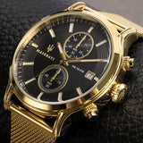 Maserati Epoca 42mm Black Dial Gold Mesh Bracelet Watch For Men - R8873618007 Authentic Buy Shop Now