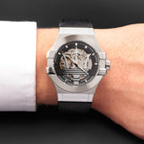 Maserati Potenza Automatic Black Dial Black Leather Strap Watch For Men - R8821108038 Authentic Buy Shop Now