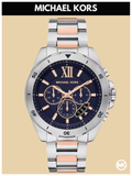 Michael Kors Brecken Chronograph Blue Dial Two Tone Steel Strap Watch For Men - MK9065 Authentic Buy Shop Now