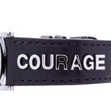 Versace V-Circle Black Manifesto Courage Quartz Silver Dial Black Leather Strap Watch for Men - VBQ080017 Authentic Buy Shop Now
