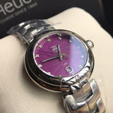 Tag Heuer Link Diamonds Purple Dial Silver Steel Strap Watch for Women - WAT1418.BA0954 Authentic Buy Shop Now