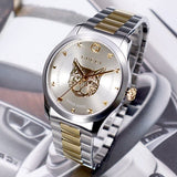 Gucci G Timeless Silver Dial Two Tone Steel Strap Watch For Women - YA1264074 Authentic Buy Shop Now