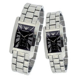 Emporio Armani Classic Black Dial Silver Stainless Steel Strap Watch For Men - AR0156 Authentic Buy Shop Now