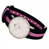 Daniel Wellington Classy Winchester White Dial Two Tone NATO Strap Watch For Women - DW00100081 Authentic Buy Shop Now