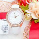 Guess Mini Rose Diamonds White Dial White Leather Strap Watch For Women - U85142l3 Authentic Buy Shop Now