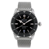 Breitling Superocean Heritage B20 Automatic 46 Black Dial Silver Mesh Bracelet Watch for Men - AB2020121B1A1 Authentic Buy Shop Now