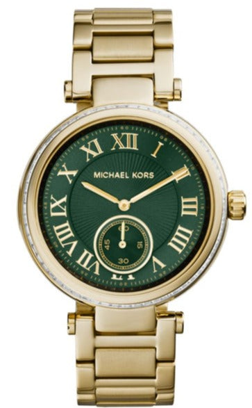Michael Kors Skylar Green Dial Gold Steel Strap Watch for Women - MK6065 Authentic Buy Shop Now