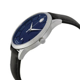 Movado 1881 Automatic Blue Dial Black Leather Strap Watch For Men - 606874 Authentic Buy Shop Now