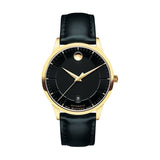 Movado 1881 Automatic Black Dial Black Leather Strap Watch For Men - 606875 Authentic Buy Shop Now