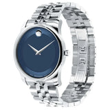 Movado Museum Classic Blue Dial Silver Steel Strap Watch for Men - 606982 Authentic Buy Shop Now