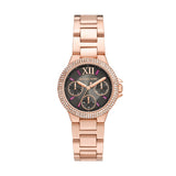 Michael Kors Camille Chronograph Grey Dial Rose Gold Steel Strap Watch For Women - MK6983 Authentic Buy Shop Now
