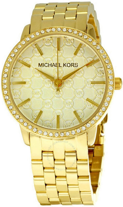 Michael Kors Argyle Glitz Rose Gold Dial Rose Gold Steel Strap Watch For Women - MK3120 Authentic Buy Shop Now