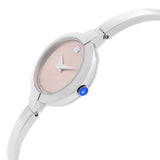 Movado Bela Museum Pink Dial Silver Steel Strap Watch For Women - 0606596 Authentic Buy Shop Now