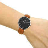 Daniel Wellington Petite Sterling Black Dial Brown Leather Strap Watch For Women - DW00100178 Authentic Buy Shop Now