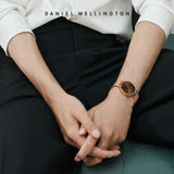 Daniel Wellington Petite Melrose Brown Dial Rose Gold Mesh Strap Watch For Women - DW00100477 Authentic Buy Shop Now