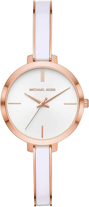 Michael Kors Jaryn Analog White Dial Two Tone Steel Strap Watch For Women - MK4342 Authentic Buy Shop Now