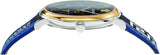 Versace V-Circle Black Dial Blue Leather Strap Watch for Men - VEBQ01419 Authentic Buy Shop Now