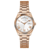 Guess Luna White Dial Rose Gold Steel Strap Watch for Women - GW0308L3 Authentic Buy Shop Now