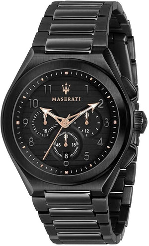 Maserati Triconic Quartz Black Dial Black Steel Strap Watch For Men - R8873639003 Authentic Buy Shop Now
