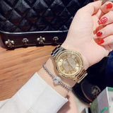 Guess Madison Diamonds Gold Dial Gold Steel Strap Watch for Women - W0637L2 Authentic Buy Shop Now