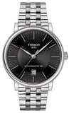 Tissot T Classic Carson Premium Powermatic 80 Black Dial Silver Steel Strap Watch For Men - T122.407.11.051.00 Authentic Buy Shop Now