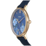 Fossil Jacqueline Blue Dial Blue Leather Strap Watch for Women - ES4673 Authentic Buy Shop Now