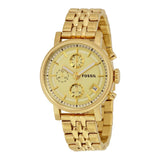 Fossil Boyfriend Chronograph Gold Dial Gold Steel Strap Watch for Women - ES2197 Authentic Buy Shop Now