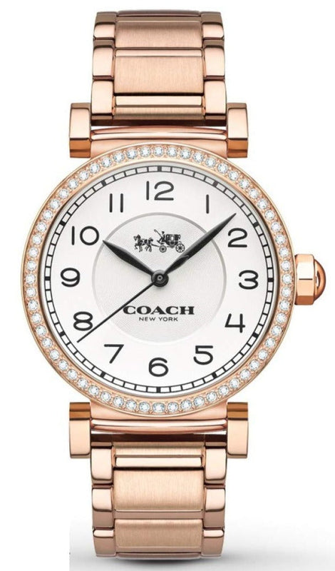 Coach Madison White Dial Rose Gold Steel Strap Watch for Women - 14502398 Authentic Buy Shop Now