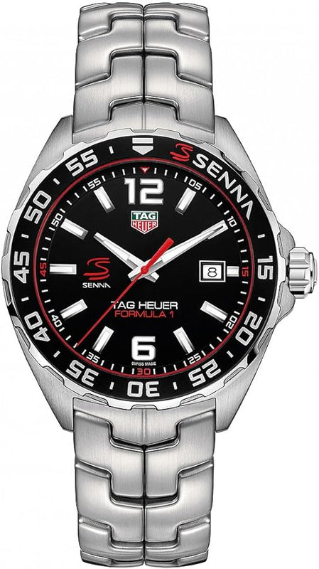 Tag Heuer Formula 1 Senna Limited Edition Black Dial Silver Steel Strap Watch for Men - WAZ1012.BA0883 Authentic Buy Shop Now