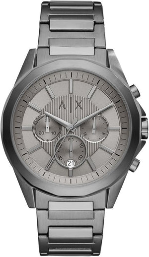 Armani Exchange Drexler Chronograph Grey Dial Grey Steel Strap Watch For Men - AX2603 Authentic Buy Shop Now