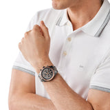 Michael Kors Lexington Chronograph Black Dial Two Tone Steel Strap Watch for Men - MK8561 Authentic Buy Shop Now