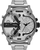 Diesel Mr. Daddy Chronograph Silver Dial Silver Steel Strap Watch For Men - DZ7421 Authentic Buy Shop Now