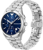 Emporio Armani Chronograph Blue Dial Silver Steel Strap Watch For Men - AR11528 Authentic Buy Shop Now