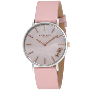 Coach Perry Mother of Pearl Pink Dial Pink Leather Strap Watch for Women - 14503244 Authentic Buy Shop Now