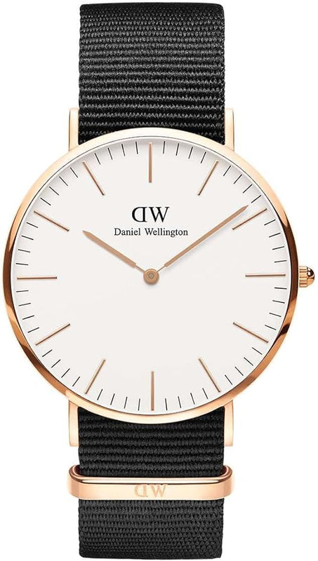 Daniel Wellington Classic Cornwall White Dial Black Nylon Strap Watch For Men - DW00100257 Authentic Buy Shop Now