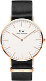 Daniel Wellington Classic Cornwall White Dial Black Nylon Strap Watch For Men - DW00100257 Authentic Buy Shop Now