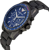 Emporio Armani Sigma Chronograph Blue Dial Black Silicone Strap Watch For Men - AR6121 Authentic Buy Shop Now