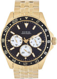 Guess Odyssey Multifunction Black Dial Gold Steel Strap Watch For Men - W1107G4 Authentic Buy Shop Now