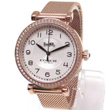 Coach Madison White Dial Rose Gold Mesh Bracelet Watch for Women - 14503398 Authentic Buy Shop Now